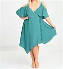 Chancery Curvy 'Alexandra' Wrap Dress in Sizes 18 & 22, Teal, BNWT, RP $120