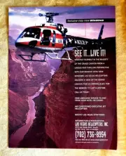 LAS VEGAS HELICOPTERS, INC VINTAGE PRINT AD OVER THE GRAND CANYON