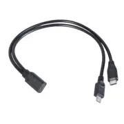 Type C to MicroUSB and Type C Charging Cable for Tablets and Smartphones 30cm