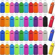 Lipstick Holder Keychain Neoprene Lip Balm Holder Colorful Lip Gloss Keychain...