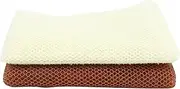 QOPAHI Enlarged African Net Sponge, African Exfoliating Net 2 in 1 Body Shower Scrubber Nylon Back Scrubber Exfoliating Bath Sponge for Removing Dead Skin Dirt Oil, 80×30cm(White+Brown)