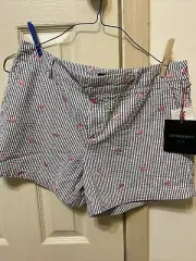 Women's Cynthia Rowley Stripes Umbrellas Shorts Size 10 NWT