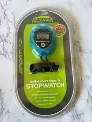 Sportline Digital Sport Timer Stopwatch Walk Run Alarm Clock Blue New
