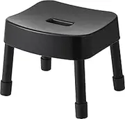 Yamazaki SH25 Magnetic Bath Chair, Black, W12.4 x D10.8 x Height 9.8 inches (31.5 x 27.5 x 25 cm), Mist Mist Floating Storage, Breathable and Easy to Dry Aluminum Legs 1722