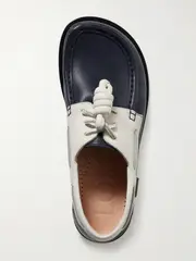 [LOEWE] LOEWE - Campo Knotted Two-tone Leather Loafers - Navy - IT40 IT 40 Blue