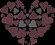 Rhinestone Bling Sparkle Iron On Transfer DIY Pink White Hearts Love