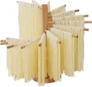 Collapsible Pasta Drying Rack Wooden Spaghetti Stand Dryer with 16 Suspension Ro