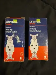 Leviton PLUS+ 5821-WS 20A-250V 20 AMP Single Outlet 6-20R 2 Pack White New