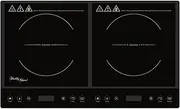 Healthy Choice Double Induction Cooker - 2 Plates, 240°C, 1000-1400W, Separate Controls, Adjustable Power, Temperature Range 60°C-240°C, Fits 12-24cm Pots, Large Digital Display
