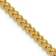 14K Yellow Gold 24 Inch 3mm Semi-Solid Franco With Fancy Lobster Clasp Chain
