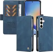 [Umlovecase] for Samsung A35 5G Case,for Galaxy A35 5G Wallet Case,Pu Leather Folding Flip Cover Magnetic Card Slot Stand Protective Cover-Navy Blue