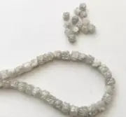 3.5-4.5mm White Gray Diamond Box Cube Natural Drilled Rough Diamond