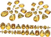 Angoily 1 Adhesive Gems Nail Art Rhinestones and Glitter Golden Nail Gems and Charms Crystal Glass Rhinestone Sticker