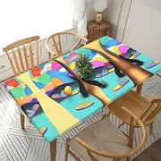 5 Foot Rectangle Elastic Fitted Tablecloth, Waterproof Edged Great for Picnic Party Outdoor Patio,Funny Flip Flops Slippers Art Sandals
