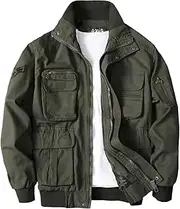[UKTZFBCTW] Autumn Cotton Jacket Men Multi-pocket Camo Thick Jackets Loose Military Coats Male