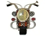 Hand Painted Iron Motorcycle Tabletop Clock.