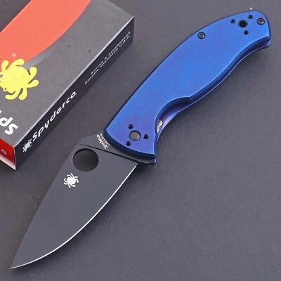 Blue Titanium Handle High Quality Frame Lock Combat Tactical Pocket Knife Messer
