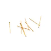 18K Gold Plated Brass Flat Head Pins - 20mm - 10 Pieces - PIN109