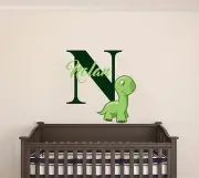 Custom Name & Initial Dinosaur Nursery Vinyl Wall Decal Sticker