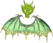 yuksok Dinosaur Wings Tail Mask Set Kids Dragon Costume Pretend Play Birthday Cosplay Photo Props for Stage Performance Festival Party Dancing Party