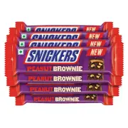 Snickers Peanut Brownie Chocolate Bar, Peanuts, Caramel 45g (Pack of 8) | 360gm