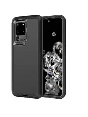 For Samsung Galaxy S20 Ultra Case, Drop Resistant Defender Tradies Heavy Duty Rugged Shockproof Cover (Black)