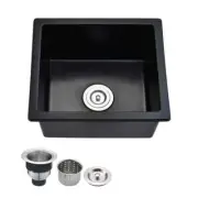 Yasinu Bar Sink Only Undermount Matte Black W/Basket Strainer+1-Bowl Rectangular
