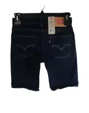 NWT Levis 511 Youth Boys Slim Fit Denim Cut-Off Shorts 16 Reg/28 Dark Wash $42