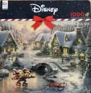 New Ceaco Thomas Kinkade 1000 pc Jigsaw Puzzle Mickey Minnie Sweetheart Holiday