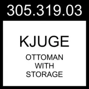 IKEA KJUGE Ottoman With Storage Knisa Dark Gray 305.319.03
