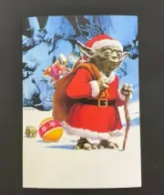 1x Star Wars Santa Yoda Walking Forest Christmas Card + Envelope Ralph McQuarrie