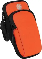 Angoily Mobile Phone Bag Orange Key Holder Package Sports Armband Sweatproof Arm Package Bag