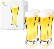 True Wheat Beer Glasses, Pilsner Beer Glass, Craft Brew Lovers Glassware, 23 Ounce, Large Beer Glasses, Set of 4 Pilsner Glasses, Clear Glass