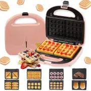 Waffle Maker with Removable Plates, Cake Pop Maker, Mini Donuts Maker, with 8...