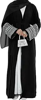 [ODIZLI] Women Ramadan Muslim Abaya Long Sleeve Embroidered Open Front Cardigan Kimono Turkey Dubai Kaftan