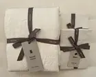 West Elm EUROPEAN FLAX LINEN Duvet Cover Full/Queen & 2 Standard Shams White NWT