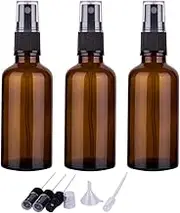 2oz Amber Glass Spray Bottles for Essential Oils, Small Empty Spray Bottle, Fine Mist Spray, Set of 3