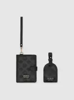 GUESS Black Logo Passport Organiser and Luggage Tag