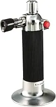 KitchenCraft Refillable Cook’s Blow Torch with Adjustable flame, 9 x 16.5 cm, KitchenCraft's 12 month guarantee, Black and Silver