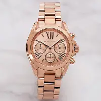 在飛比找Yahoo奇摩購物中心優惠-Michael Kors 羅馬假期三眼計時腕錶 母親節禮物-