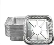 Non-Stick Disposable Air Fryer Aluminum Foil Liners Square 50PCS, Oil-Proof Aluminum Foil Tin Box Also for Steamer Basket Instant Pot Oven & Grill (7 * 7 Inch-Square)