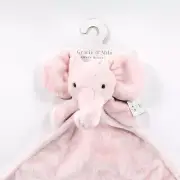 New Gracie & Milo Lovey Baby Blanket Pale Pink Elephant Minky Lovie Plush NWT