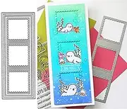 Rectangle Square Frame Metal Die Cut, Long Frame Christmas Card Cutting Dies for DIY Embossing, Photo Decorative Paper, Scrapbooking and Card Making
