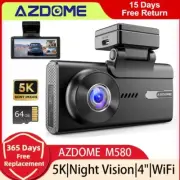 Azdome M580 5K GPS 3CH Dash Cam WDR Night Vison 4" Touch 24h Park Car DVR Camera