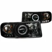ANZO Projector Headlights w/ Halo Black for 1994-2001 Dodge Ram