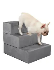 [PaWz] Portable Medium Pet Stairs 3 Steps in Grey