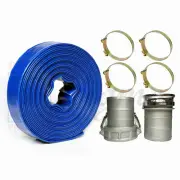 Sigma 6" IN X 100' Feet Garden PVC Lay Flat Discharge Water Pump Hose & Camlocks
