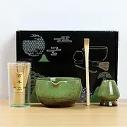 4Pcs Matcha Whisk Set Japanese Matcha Tea Set Reusable Matcha Making Kit with 500ml Ceramic Matcha Bowl Matcha Whisk Holder Bamboo Matcha Whisk and Matcha Scoop for Tea Lovers