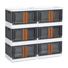 Storage Cabinet, Plastic Shelves Organizer, Folding Storage Box, Collapsible ...
