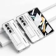 Transparent Hard for Samsung Galaxy Z Fold 4 3 5 Fold3 Fold5 Case Glass Film Screen Armor Stand Hinge Protection Cover,Clear,for Samsung Z Fold 3 5G